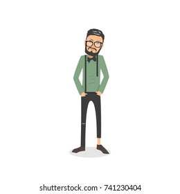 Exhausted and completely wiped out cartoon guy in casual clothes, gesturing. Vector illustration. Modern flat design.	
