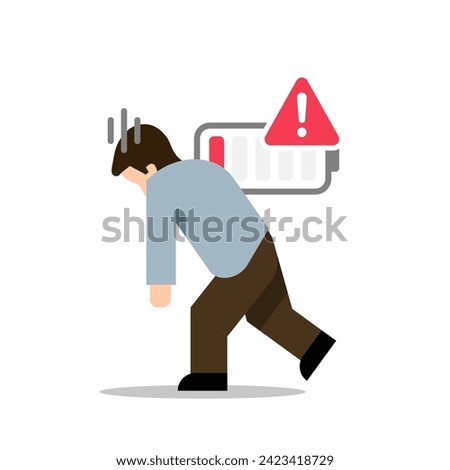 exhausted and depleted worker. overworked concept illustration flat design vector. modern graphic element for landing page ui, infographic, icon