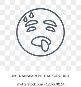 Exhausted emoji icon. Exhausted emoji design concept from Emoji collection. Simple element vector illustration on transparent background.