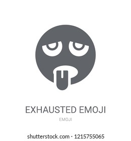 Exhausted emoji icon. Trendy Exhausted emoji logo concept on white background from Emoji collection. Suitable for use on web apps, mobile apps and print media.