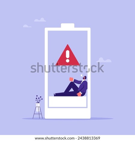 Exhausted and fatigue from hard work concept, stressed or anxiety from unhealthy work or depression and burnout, businessman low energy and burnout