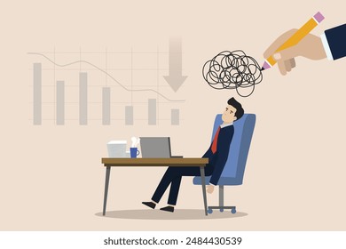 Exhausted and fatigue from hard work, stressed or anxiety from unhealthy work or depression and burnout, employees are stressed and exhausted by the amount of work given.