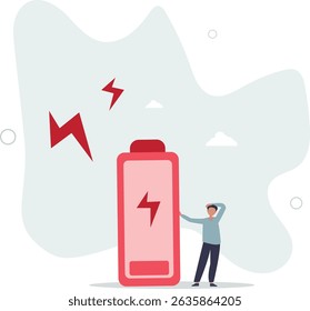Exhausted and fatigue from hard work, stressed or anxiety from unhealthy work or depression and burnout, low energy or motivation concept. character life .