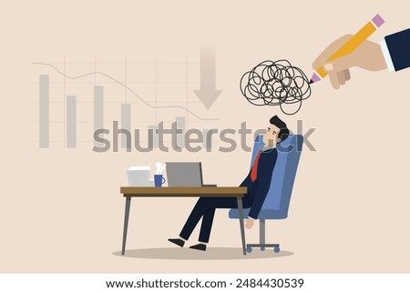 Exhausted and fatigue from hard work, stressed or anxiety from unhealthy work or depression and burnout, employees are stressed and exhausted by the amount of work given.
