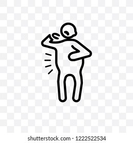 exhausted human vector linear icon isolated on transparent background, exhausted human transparency concept can be used for web and mobile