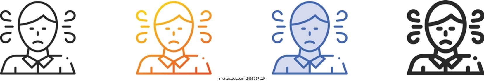 exhausted icon.Thin Linear, Gradient, Blue Stroke and bold Style Design Isolated On White Background