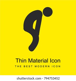 Exhausted Man bright yellow material minimal icon or logo design