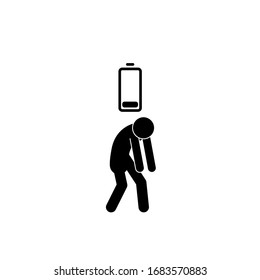 Exhausted, No Energy Icon. Element Of Walking And Running People Icon For Mobile Concept And Web Apps. Detailed Exhausted, No Energy Icon Can Be Used For Web And Mobile