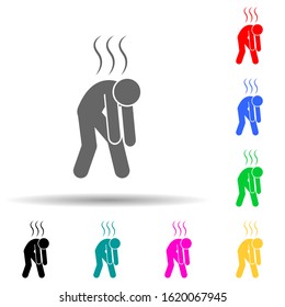 Exhausted, no energy multi color style icon. Simple glyph, flat vector of walking,running people icons for ui and ux, website or mobile application