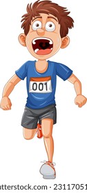 Exhausted Runner Cartoon Character illustration