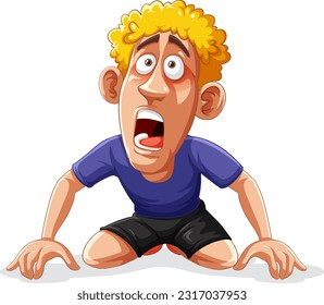 Exhausted Runner Cartoon Character illustration