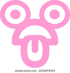 exhausted staring face icon in bright neon colors