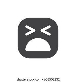 Exhausted, Tired Face emoji. glyph icon, vector emoticon
