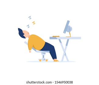 exhausted,Frustrated worker,Doze off at work