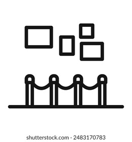 Exhibit icon Black line art vector