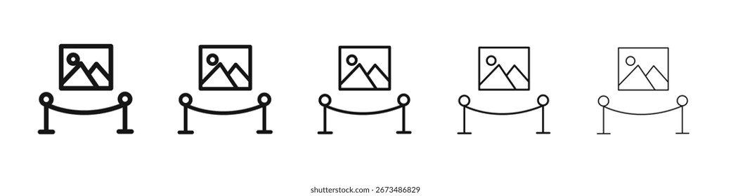 Exhibit icon black and white vector sign