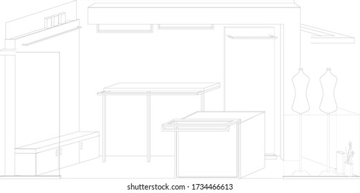 Exhibit or shopping mall interior design
