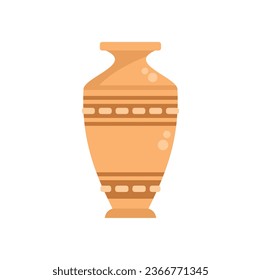 Exhibition amphora icon flat vector. Ancient vase. Ceramic vessel isolated