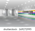Exhibition announcement advertising invitation with blank canvases vector illustration