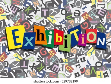 exhibition, anonymous message in flat design