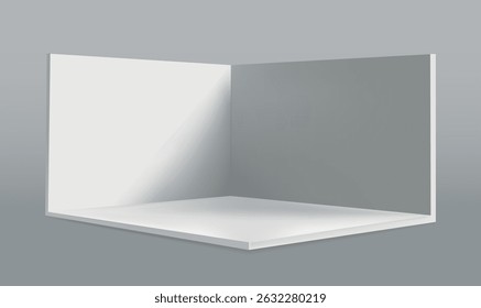 exhibition booth showroom square corner empty-geometric square blank box template
