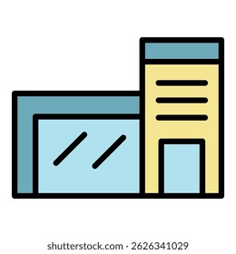 Exhibition garage home icon. Outline exhibition garage home vector icon color flat isolated
