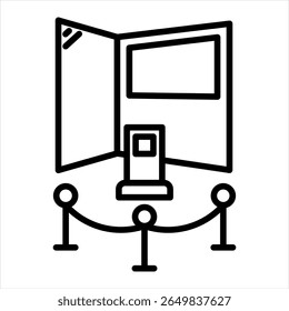 Exhibition Hall Outline Icon Vector Illustration