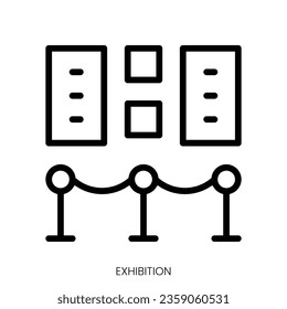 exhibition icon. Line Art Style Design Isolated On White Background