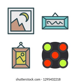exhibition icon set. vector set about frame, ar camera and picture icons set.