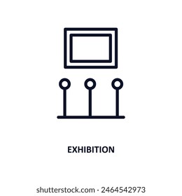 exhibition icon. Thin line exhibition icon from museum and exhibition collection. Outline vector isolated on white background. Editable exhibition symbol can be used web and mobile