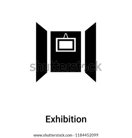 Exhibition icon vector isolated on white background, logo concept of Exhibition sign on transparent background, filled black symbol