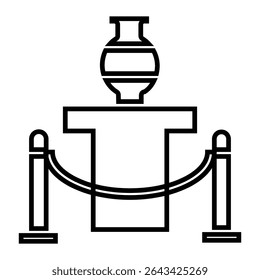 exhibition line icon design. exhibition thin black outline symbol vector illustration. editable stroke icon on transparent background.