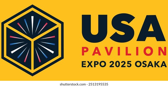 EXHIBITION OSAKA KANSAI JAPAN EXPO 2025 WILL BE HELD IN OSAKA KANSAI CITY JAPAN 
 from 13 April 2025 to 13 October 2025. UNITED STATES OF AMERICA PAVILION LOGO VECTOR ILLUSTRATION