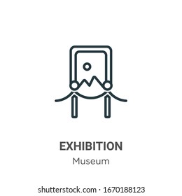 Exhibition outline vector icon. Thin line black exhibition icon, flat vector simple element illustration from editable museum concept isolated stroke on white background