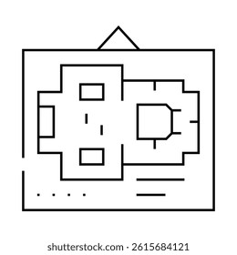 exhibition plan museum line icon vector. exhibition plan museum sign. isolated contour symbol black illustration