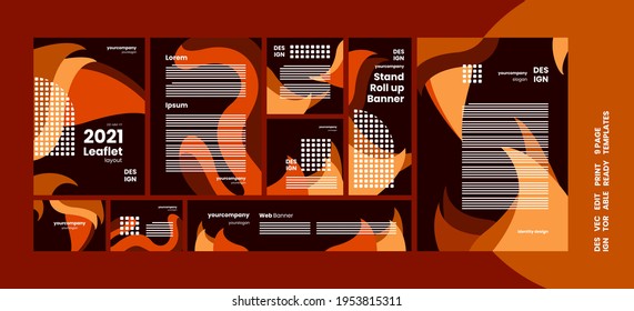 Exhibition Promotion Bundle Template, with a chocolate and coffee blend theme, all vector editable sections, ready to be published for a variety of marketing purposes