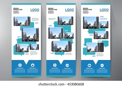 Exhibition Roll up Displays Template for Print. Vector and Illustration.