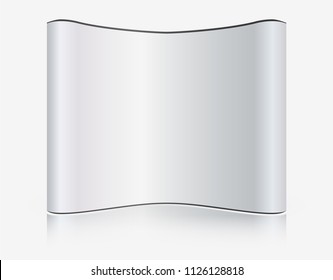 Exhibition Stand Blank Empty wall, trade show booth mock up. Exhibit Exposition. Front view. Vector detailed illustration eps10 isolated on white background. Ready Product Advertising. 3D Render
