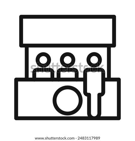 exhibition stand booth icon mark in filled style