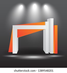 exhibition stand Gate entrance for mock up event display with spotlights