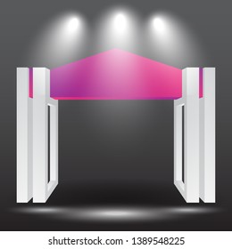 exhibition stand Gate entrance for mock up event display with spotlights