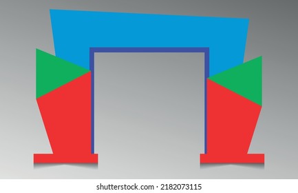 exhibition stand Gate entrance with with modern style on isolated background	