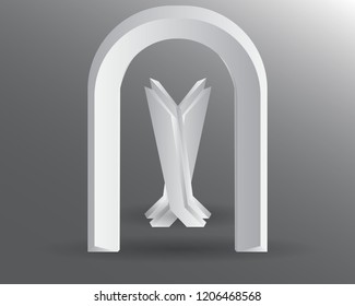 exhibition stand Gate entrance  vector with for mock up event display