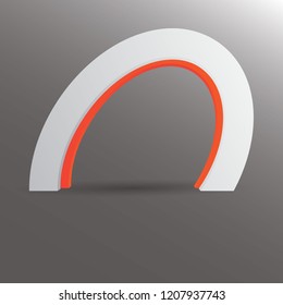 exhibition stand Gate entrance vector with orange combine for mock up