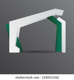 exhibition stand Gate entrance  vector with for mock up event display, 