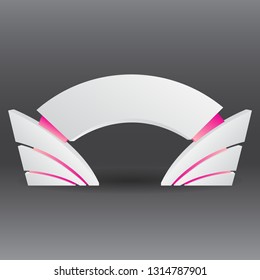 exhibition stand Gate entrance  vector with for mock up event display, neon lighted