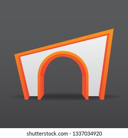 exhibition stand Gate entrance  vector with for mock up event display