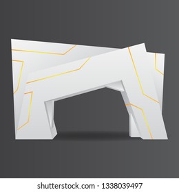 exhibition stand Gate entrance  vector with for mock up event display,  technology lighted