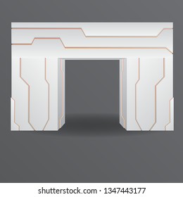 exhibition stand Gate entrance  vector with for mock up event display,