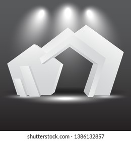 exhibition stand Gate entrance  vector with for mock up event display,  technology lighted